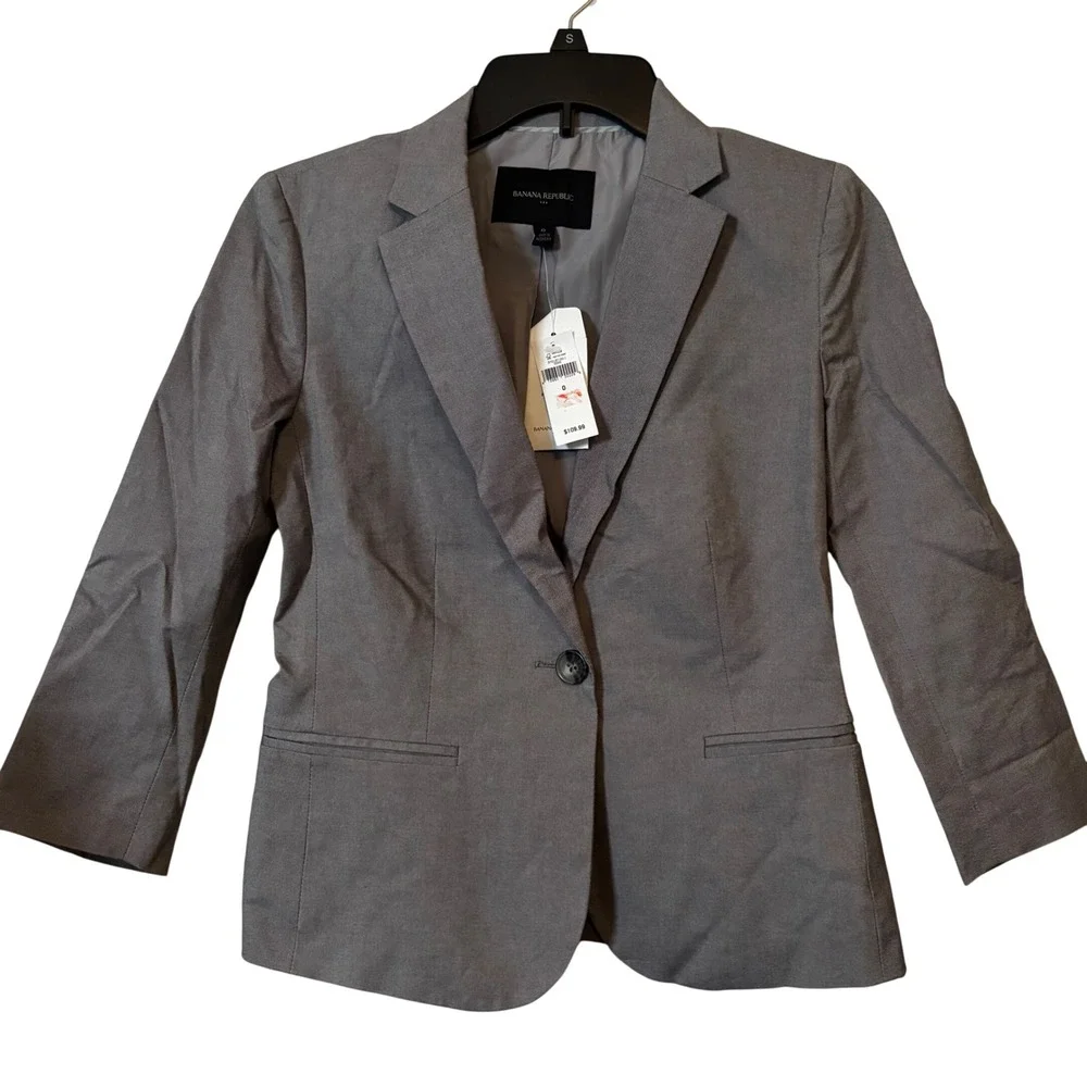 Banana Republic Women's Dress‎ Jacket Sz 0 NWT Career Gray
